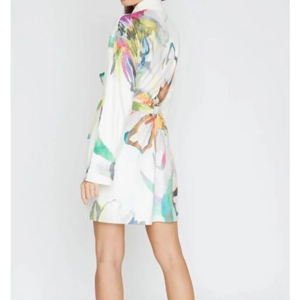 Wrap Up by VP Robe Aquarelle Short Robe One Size Made In USA Floral Print